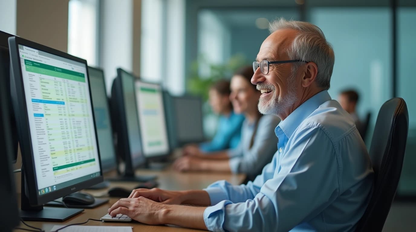 Mann sitzt im Wohnzimmer und schau auf ein Tablet